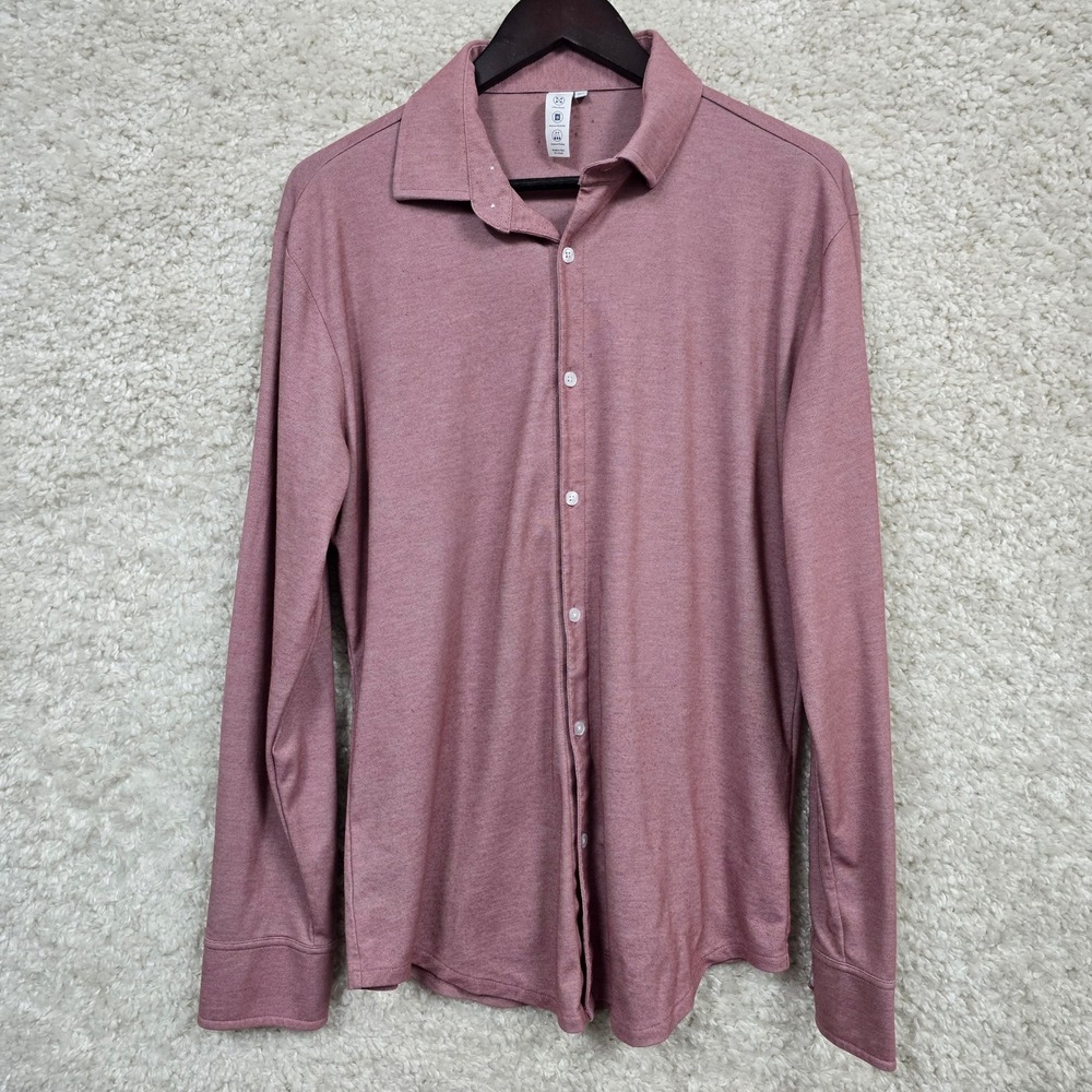 State & Liberty Shirt Mens XL Pink Athletic Fit 4-Way Stretch Office Comfort
